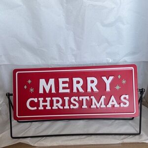 Merry Christmas Red Holiday Sign - Festive Home Decor